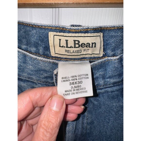 L.L.Bean Fleece Lined Relaxed Fit Jeans 36 Work Hunting Outdoor Cold weather - Picture 3 of 6